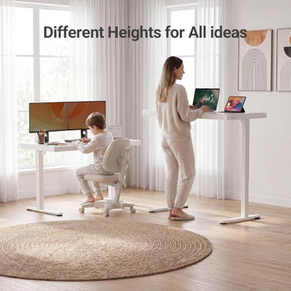 Claiks Touch Screen Glass Standing Desk with Drawers and USB Ports, 48×24 Inch Adjustable Stand Up Desk, Quick Install Home Office Glass Top Computer Desks, White - color: Glass Top Touch Screen, size: 48 inch