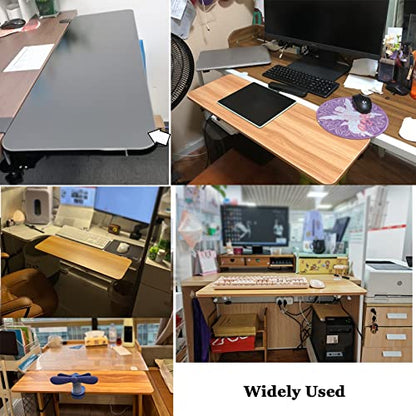 V3VOGUE 90° Foldable Desk Extender Armrest Shelf, Extended Desktop and Space Saver, Clamp-On Keyboard Drawer Tray, with K-Bracket, Ergonomic Computer Elbow Arm Support Relieve Fatigue - color: Black, size: 75x25cm(30x10Inch)