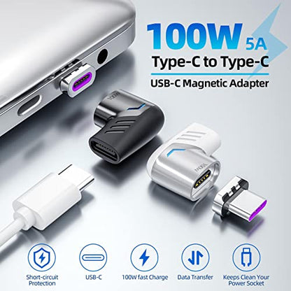 BoxWave Adapter Compatible with Logitech Spotlight Presentation Remote - MagnetoSnap PD Angle Adapter, Magnetic Charging Connector Device Saver - Metallic Silver
