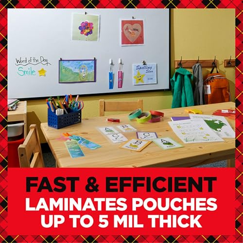 Scotch Rapid Thermal Laminator, 9 inch | Ready in 1 Minute, Never Jam Technology Automatically Prevents Misfed Items, Includes 2 Pouches, TL909X-EF
