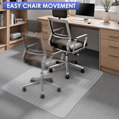 Kuyal Office Chair Mat for Carpet,32x49 Clear Heavy Duty Computer Chair Mat | Under Desk Protector Carpeted Floors Mat, Easy Chair Movement,Ship Flat - size: 32" X 49"