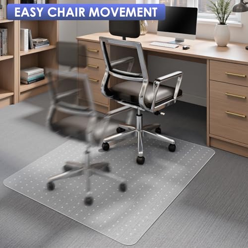 Kuyal Office Chair Mat for Carpet,32x49 Clear Heavy Duty Computer Chair Mat | Under Desk Protector Carpeted Floors Mat, Easy Chair Movement,Ship Flat - size: 32" X 49"