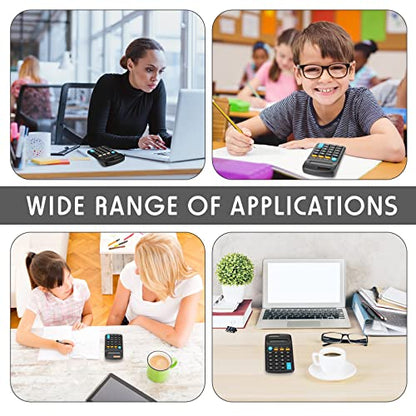 Flutesan 24 Pack Small Pocket Calculators Bulk for Students School,Black | Pocket size mini design, solar & battery dual powered, school classroom office home use