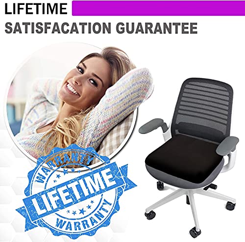 Gel Seat Cushion for Long Sitting, Double Thick, Pressure Relief | Cooling, Soft&Breathable | Sciatica, Hip&Coccyx Pain Relief | Gel Cushion for Office Chair, Home, Car, Wheelchair | Anti-Slip - color: Purple