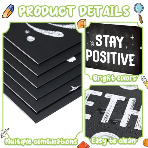 Honoson 24 Pcs Inspirational Privacy Folders for Students | Cardboard Desk Shields with Motivational Words, 6 Designs for Classroom Study, Tri-fold Exam Dividers, Bulk Test Boards - style: Monochromatic