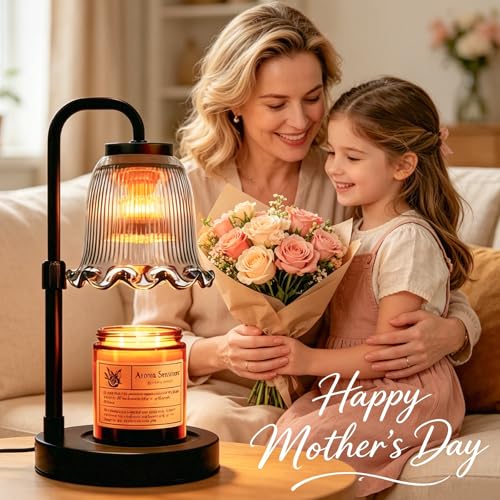 Banbanda Candle Warmer Lamp with Timer Dimmer: 3 Timing Mode, 35W Safety Anti-Scalding, 4 Level Dimming Romantic Night - Wax Warmer for Scented Wax for Home Decor Gifts - color: Gray