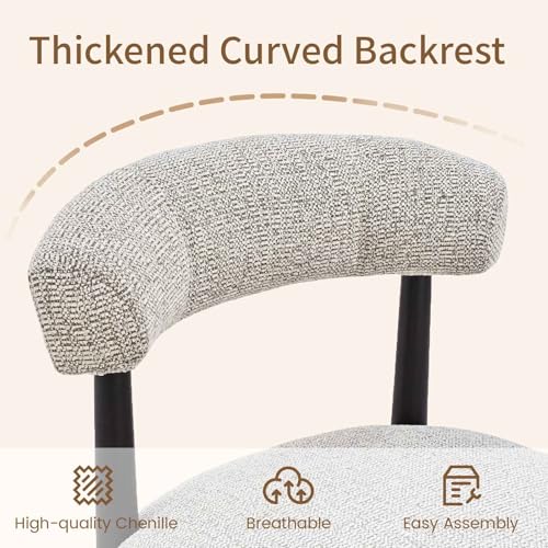 VKNOW Wooden Dining Chairs Set of 2 with Black Wood Legs, Curved Backrest - color: Brown(black Legs), size: Set of 2