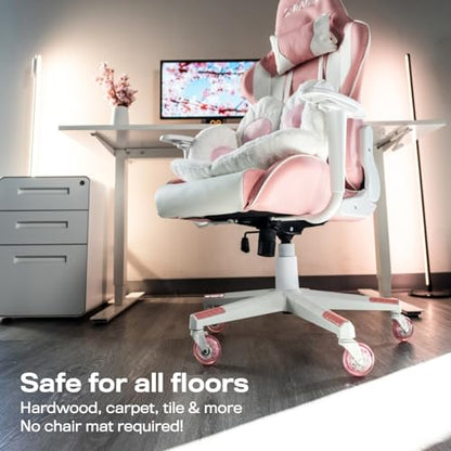The Office Oasis Original Office Chair Wheels (As Seen On PBS), Pink - color: Pink