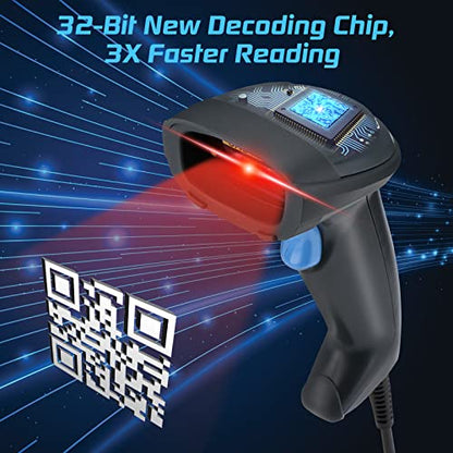 OBZ USB Barcode Scanner Handheld Wired Bar Code Reader Automatic Plug&Play | 1.5m USB Cable,CMOS 1D/2D Reading,3 Scan Modes,Supports multiple systems for warehouses、supermarkets、library、retail stores - style: USB handheld Scanner