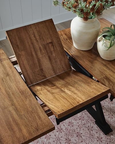Signature Design by Ashley Farmhouse Counter Height Dining Table, Brown - style: Counter Table
