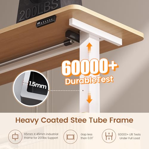 SEDETA Fluted L Shaped Executive Electric Standing Desk with 4 Drawers | 69" x 55" Height Adjustable Office Desk with Storage Shelves, Power Outlet, Sit Stand Computer Desk for Home Office, Natural - color: Natural