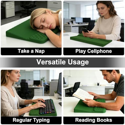 Ergonomic Keyboard Stand with Soft Memory Foam Wrist Rest for Office - color: Green
