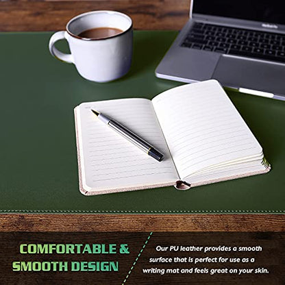 K KNODEL Large Sewing Leather Desk Mat, Desk Pad (Dark Green, 35.4" x 17") - color: Dark Green/Gray, size: 35.4" x 17"