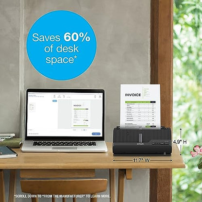 Epson Workforce ES-C220 Compact Document Scanner Duplex 20-pg ADF | 20-Page Auto Document Feeder 30 ppm/60 ipm Speed Portable Scanner for PC and Mac - style: ES-C220