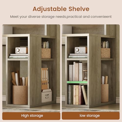 SEDETA 67" Farmhouse L Shaped Desk with Hutch, Grey - color: Grey, size: L Shaped Desk with Hutch (67")