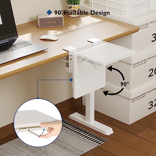 BONTEC Ergonomic Desk Extender Tray, 9.5"x9.1" Table Mount Arm Wrist Rest Shelf, 90° Foldable Elbow Support, Clamp on Computer Arm Rest for Desk, Office & Home Use, Durable & Easy to Install | 90°Foldable Elbow Support, Table Mount Arm, Clamp on Computer
