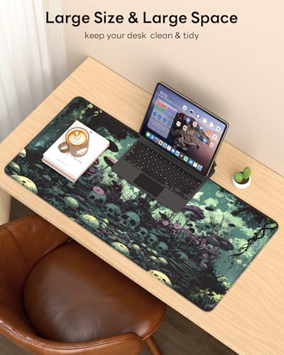 Mouse Pad 31.5x15.7in Large Desk Mat Non-Slip for Office - color: Gloomy Cemetery, size: 31.5" x 15.7"