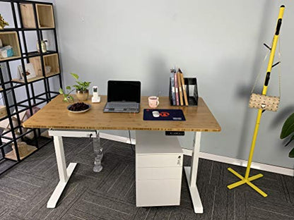 VJ201-S3 Electric Height Adjustable Sitting Standing Desk Frame Only/Sit Stand - Dual Motors 3 Segment Motorized Desk Base Only,White - color: White