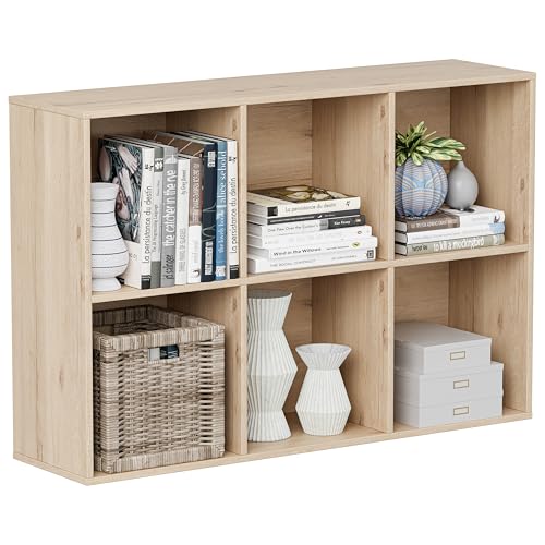 VDNEND Wooden Cube Storage Organizer with Closed Back Panel, 11in Cube Shelf Opening, Bookshelf, Display Shelf,Closet Cabinet for Home and Office (White Oak, 6-Cube 35.98L*9.45W*24.09H) - color: White Oak, size: 6-Cube 35.98L*9.45W*24.09H