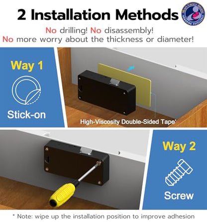 Smart Cabinet Lock, Hidden Baby Proofing Child Proof Drawer Locks - color: Black