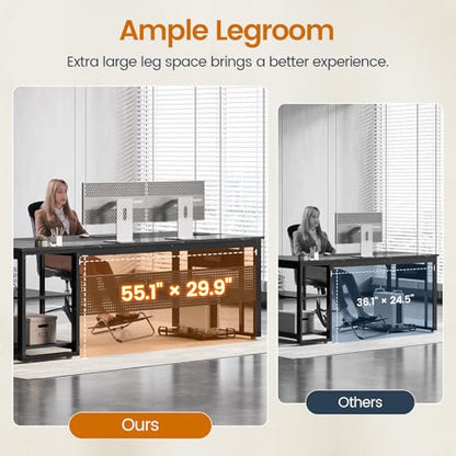 UPOSOJA 71" L Shaped Executive Desk, Office Desk with Storage Drawers - color: Black, size: 2 Drawers