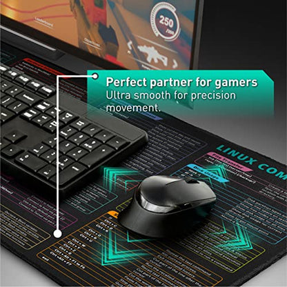 Pixiecube Linux Commands Line Mouse pad - Extended Large Cheat Sheet Mousepad. Shortcuts to Kali/Red Hat/Ubuntu/OpenSUSE/Arch/Debian/Unix Programmer. XXL Non-Slip Gaming Desk mat - color: Linux, size: 35.4L x 15.7W inches