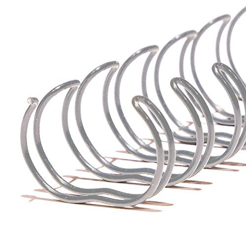 10mm (3/8 in.) Double Loop Binding Spines | 11 in. Length for Letter Size or Smaller Projects | 3:1 Pitch | 60 Sheet Binding Capacity | Silver | 100 Pack - color: Silver