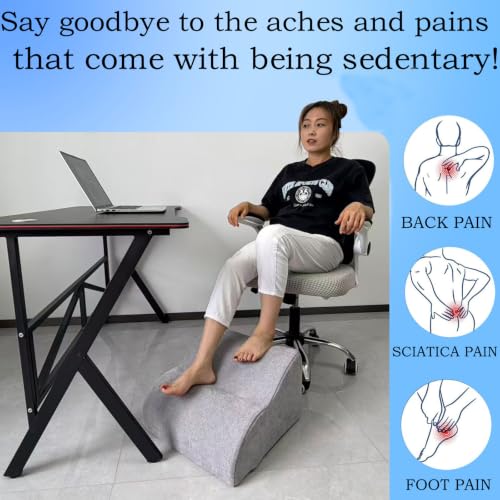 Foot Rest for Under Desk at Work.Multifunctional 3-Tier Foot Stool - color: Light Grey