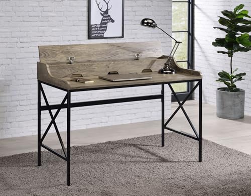Desk with USB Port and Electrical Outlet - Light Brown