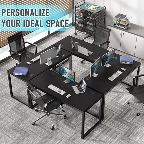 SHW 55-Inch Commercial-Grade Office Computer Desk, Black - color: Black, size: 55-Inch
