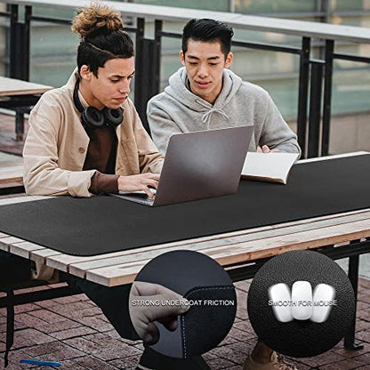CENNBIE 78.7" x 39.4" Leather Desk Mat, Extra Large Desk Pad for Full Desk - color: Black, size: 39.4" x 78.7"