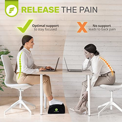 ErgoFoam Tall Foot Rest Premium Velvet Large Soft Foam Footrest for Back, Lumbar, Knee Pain | Rocker Foot Stool (Black) - size: Tall