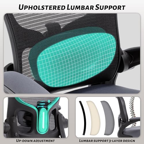 500LBS Ergonomic Drafting Chair Tall Office Chair for Counter Height or Standing Desk, Executive High Office Chairs with W-Shaped Thick Seat Cushion, Footrest Ring & Breathable Fabric, Dark Grey - color: Black Frame Dark Grey Fabric