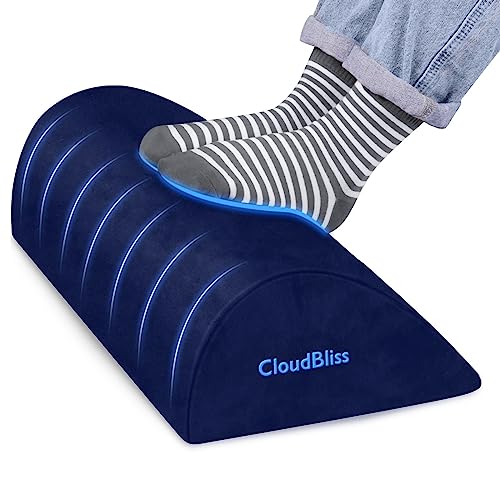 Foot Rest for Under Desk at Work, Foot Stool for Office, Footrest, Blue - color: Blue, size: Large