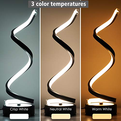 NUÜR Table Lamps for Living Room Set of 2, Black Dimmable LED Lamp, Small Bedside Lamps, Nightstand Lamp for Bedroom Office Home Living Room - color: Black 2 Pack