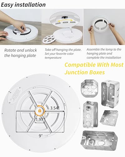 20 Inch Large LED Flush Mount Ceiling Light Fixture, Round 40w 4350lm 3000k,4000k,6000k CCT Selectable, Modern Flat Panel Super Slim Led Ceiling Light,for Living Dining Kitchen Room (2Pack-White) - color: White, size: Wall Switch Control-20Inch-2Pack