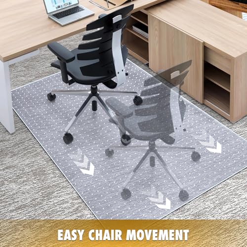 Heavy Duty Office Chair Mat for Carpet, 32" x 55" Clear Hard Carpet Protector Mat, Anti-Slip Desk Floor Mat for Office Chair on Carpeted Floors, Easy Glide, Ship Flat - size: 32" x 55"