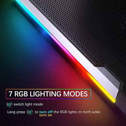 TopMate C11 Laptop Cooling Pad RGB Gaming Notebook Cooler, Laptop Fan Stand