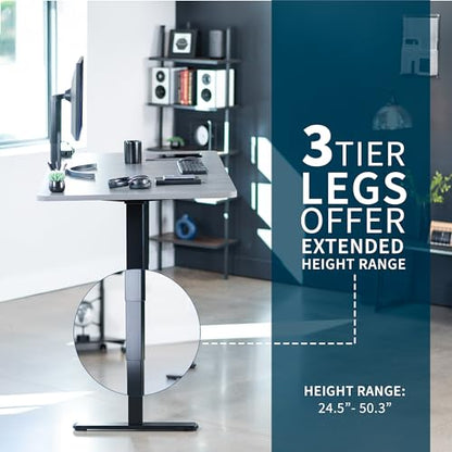 VIVO Dark Gray 71 x 36 in Standing Desk, DESK-KIT-2B7G-36 - color: Dark Gray Top / Black Frame, size: 71 x 36