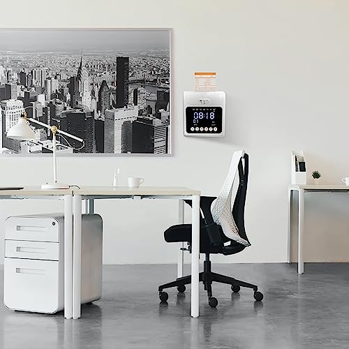 Time Clock with Passcode, Auto-Align Time Clocks for Small Business, Time Clock Punch Machine with 50-Piece Time Cards, and One Ink Ribbon Cartridge