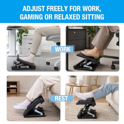 Adjustable Foot Rest Under Desk for Office,Home, Gaming & Study - color: Black, size: Extra Large