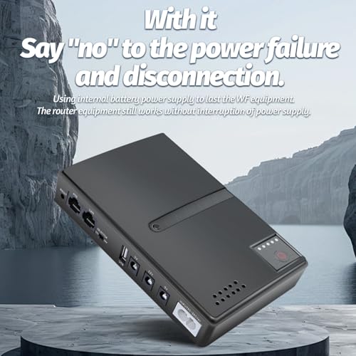 UPS 5V 15V 24V POE 5V 9V 12V Uninterruptible Power Supply, USB 18W Output DC Mini UPS Battery Backup for Camera Router Optical Modem, Compact Basic Standby UPS System (US Plug)