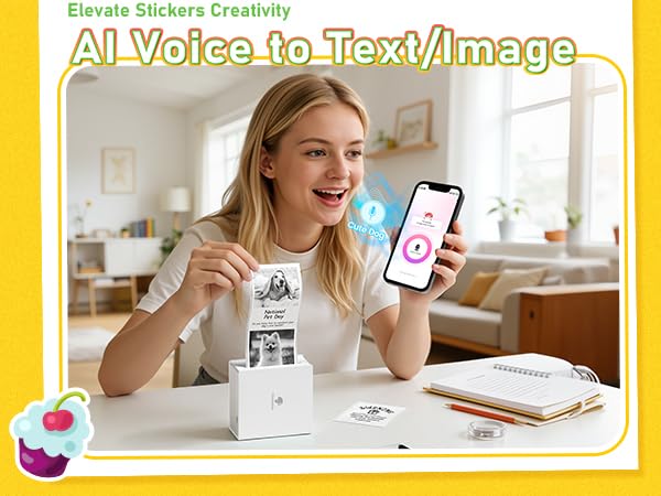 Phomemo Mini Printer Sticker Maker, Inkless Thermal Bluetooth Printer | Mini Thermal Printer, AI Mini Sticker Printer, Sticker Printer Machine, Mini Impresora Portátil, Pocket Label Printer for DIY - color: White