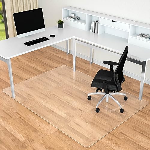 Office Chair Mat for Hardwood & Tile Floor, 46" x 72" Anti-Slip Desk Chair Mat, Easy Glide Floor Protector for Rolling Chairs, Floor Mat for Office Chair for Home Office - color: Clear, size: 46'' x 72'' Rectangle