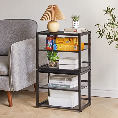 YMYNY 3 Tiers Desktop Printer Stand,17.32 x 13.78 x 11.02 in Black,UHPT001B