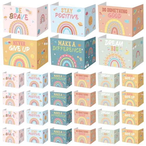 Honoson 24 Pcs Inspirational Privacy Folders for Students | Cardboard Desk Shields with Motivational Words, 6 Designs for Classroom Study, Tri-fold Exam Dividers, Bulk Test Boards - style: Bohemian