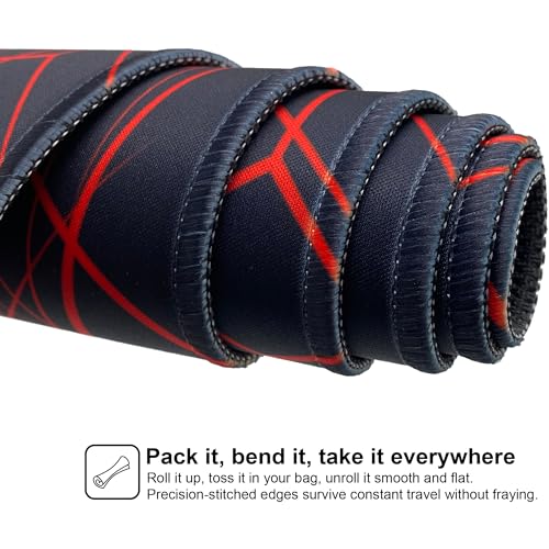 Large Mouse Pad,Non-Slip Rubber Base,[27.5x11.8IN] Computer Desk Mat for PC, Mac, Laptop - Stitched Edges and Smooth Surface for Office, Home, Work-70x30 Redline - color: 70x30 Redline