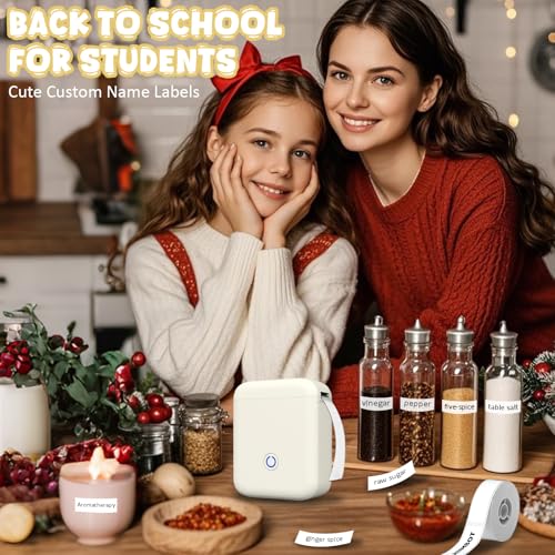 P11 New Version Label Maker Machine with Tape,300DPI Bluetooth Label Printer, Portable Thermal Printer,Sticker Maker for Organizing Home Office School (White)