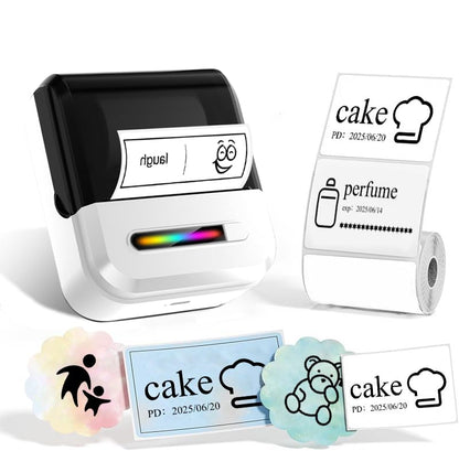 U1 Label Maker Machine,Portable Thermal Label Printer,Mini Bluetooth Inkless Label Stickers Makers for Home Storage School Business Office,Labeler Compatible with iOS & Android(White) - color: White-U1