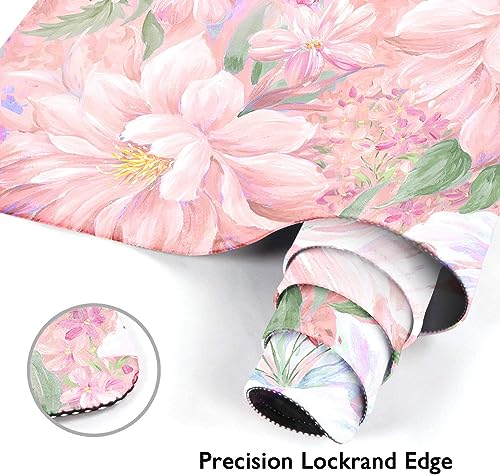 Large Mouse Pad, Mouse Pad, 31.5 x 15.7 Inch, Peony Flower Pink | Watercolor Painted Non-Slip Desk Pad Keyboard and Mouse Desk Mat for Gamer, Office & Home - color: Pink Peony Flowers
